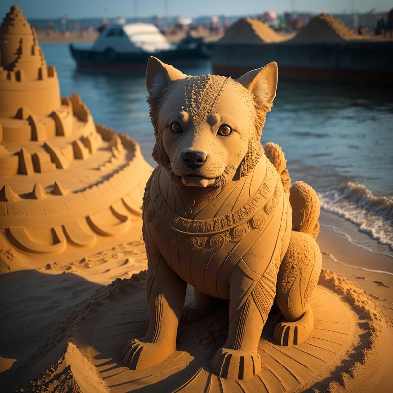 00021-2543600193-a (sandsculpturecd_1.2, sand_1.3) dog, (solo_1.2), standing in sandbeach, , no humans, high quality, masterpiece, realistic, pho.png